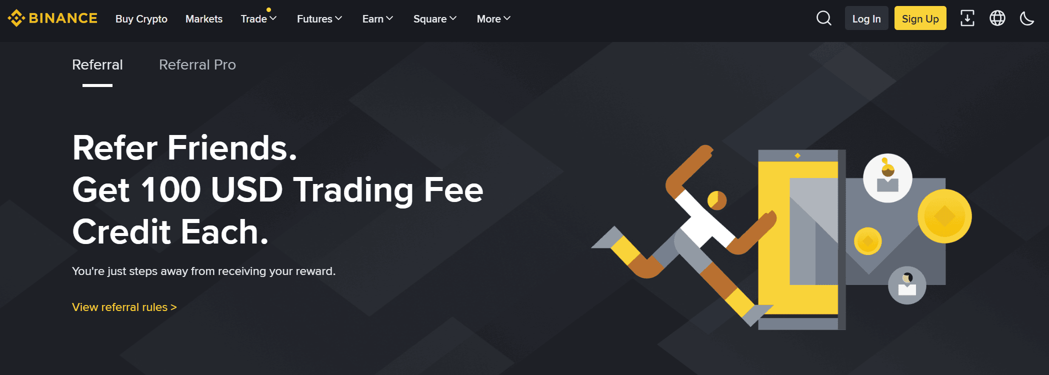 Binance program preporuke i afilijatni program struktura provizija
