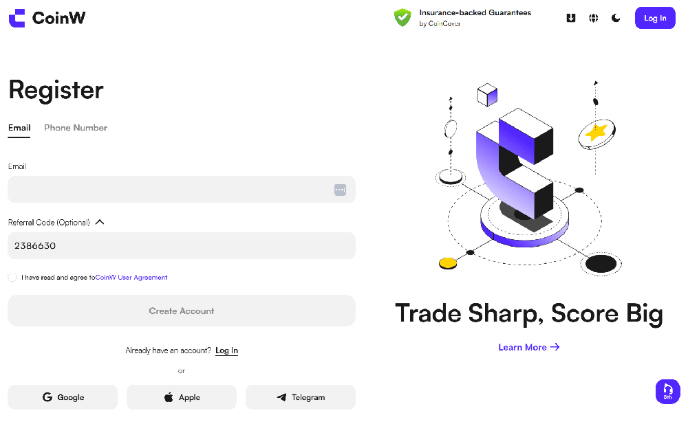 CoinW referalni kod i program preporuke pregled