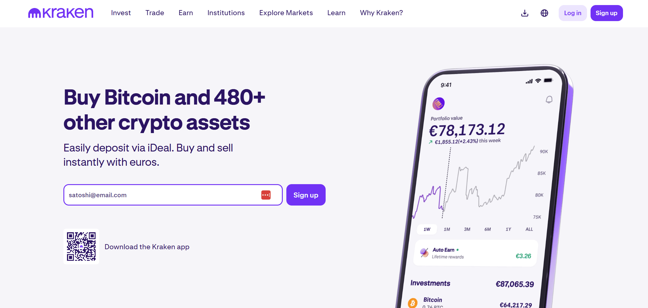 Kraken platforma za kripto trgovanje pregled sucelja