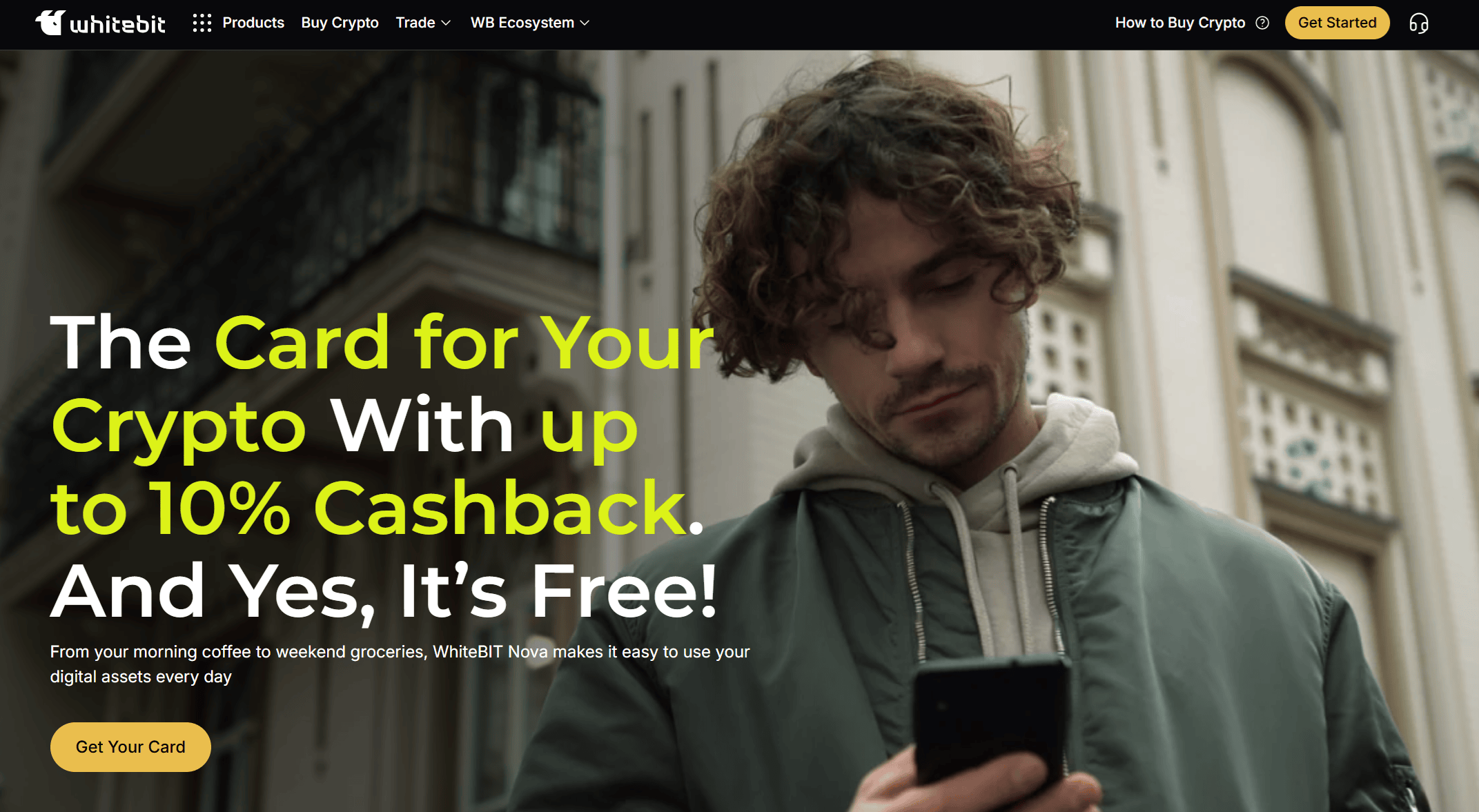 WhiteBIT Nova Debit kartica s BTC cashback pogodnostima